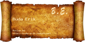 Buda Erik névjegykártya